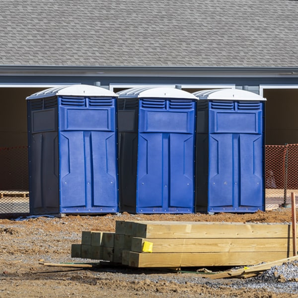 how can i report damages or issues with the portable toilets during my rental period in Emmet